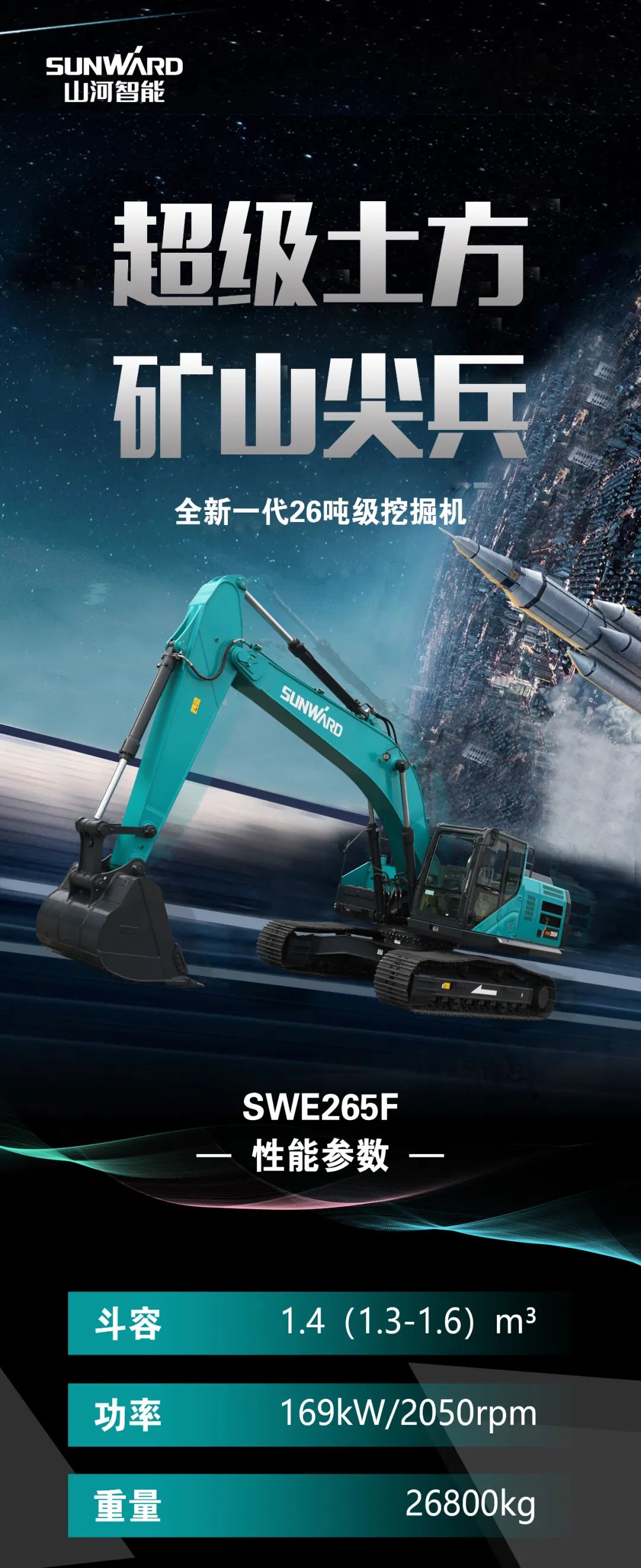 一图读懂 | 高配、高效！九州ku酷游智能新一代26吨级挖掘机助您“掘”胜千里