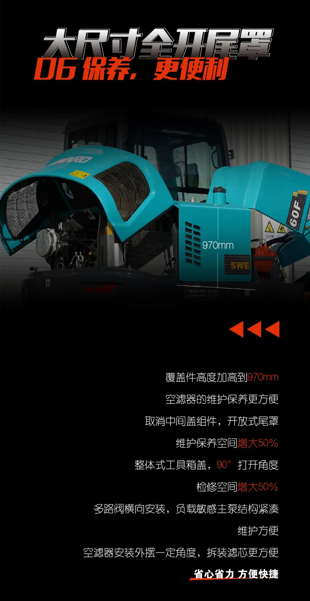 一图读懂 | 献礼七一 · 九州ku酷游智能SWE60F挖掘机低碳来袭